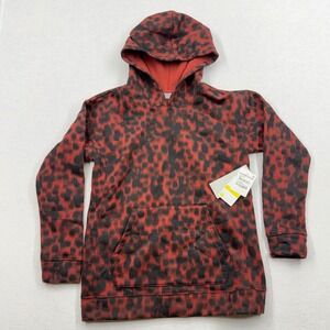 Zella Cara Cotton Blend Hoodie Rust Madder Tortoise Girls L 10/12 Cotton NWT